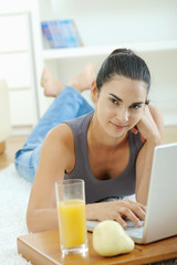 Woman using laptop