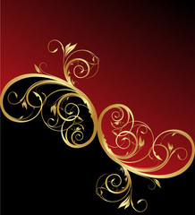 golden floral design