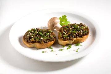 Selbstklebende Fototapete Vorspeise Bruschetta Funghi