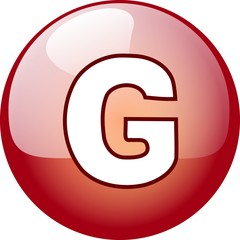 G character button - red 3d