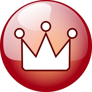 crown character button - red 3d