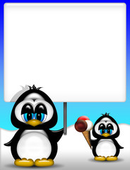 Pinguini con Gelato-Penguins and ice cream-Pingouins et Glace