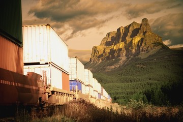 A train in the mountains