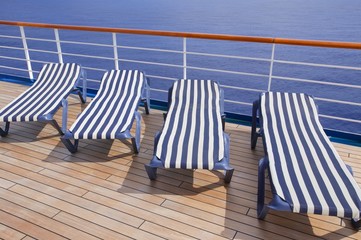 Lounging chairs in a row