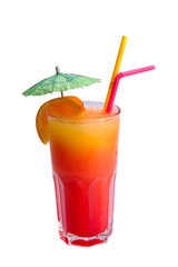 fruit cocktail, isolated on white