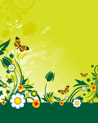 Green floral background