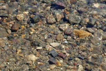 Pebbles under water