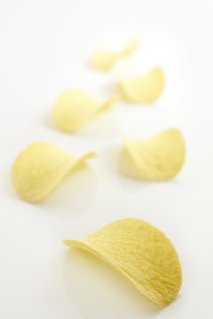 Potato salted chips slices