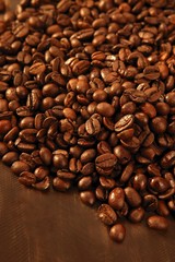 Toasted coffe beans texture