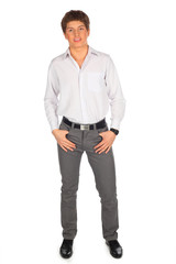 Fototapeta premium Portrait of young beauty man full body