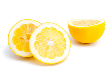 Cuted lemon isolated on white