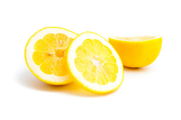 Cuted lemon isolated on white