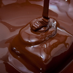 Melted chocolate with ripples and waves