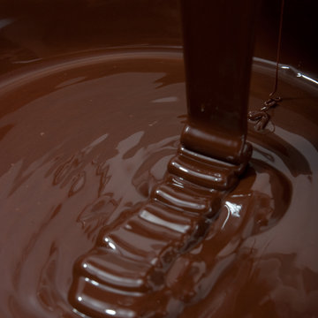 Melted chocolate with ripples and waves