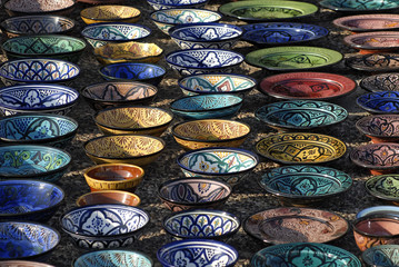 Patchwork de plats marocains à Marrakech en Afrique du Nord