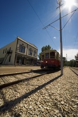 Obraz premium Electric train in town