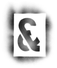 Stencil symbols in spray paint - &