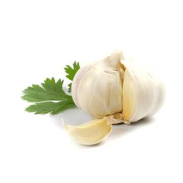 garlic with green parsley