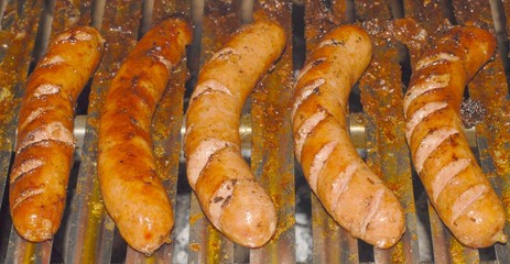 brats on the grill