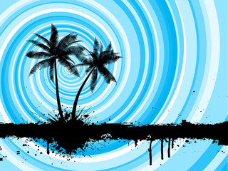 Grunge palm tree background
