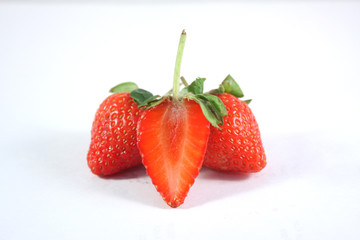 Fresh and tasty strawberries isolated on white background