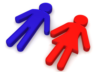 Male and female. Signs