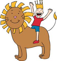 Kid Riding Lion