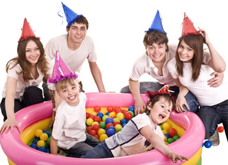 Happy family, birthday of children.