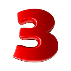3d red number