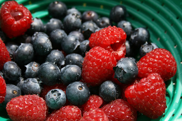 himbeeren und heidelbeeren