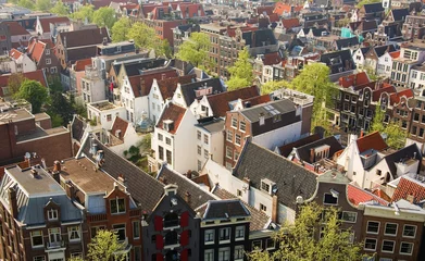 Poster Bird view of central Amsterdam, the Netherlands © Ekaterina Pokrovsky