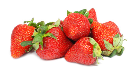 Strawberries on white background
