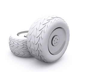 car wheels. 3d