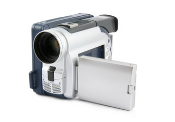 Digital camcorder isolated on white background