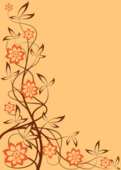 Orange floral design
