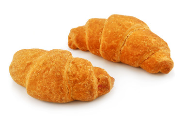 Two Croissants Isolated on White