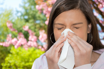 Frau Allergie Taschentuch