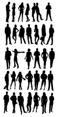 Silhouettes of casual people