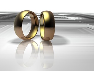 Two wedding ring on a abstract background