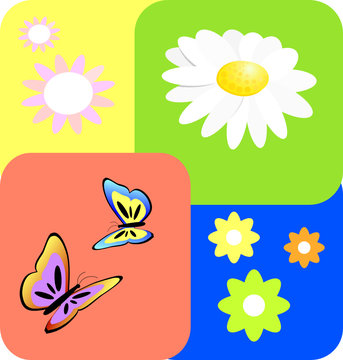 Seamless tile with spring subject