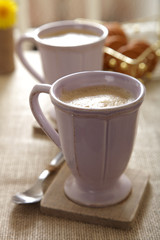 perfect morning coffee in mugs