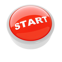 red button with a caution sign on a white background