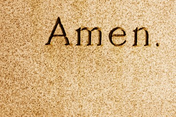Amen engraved