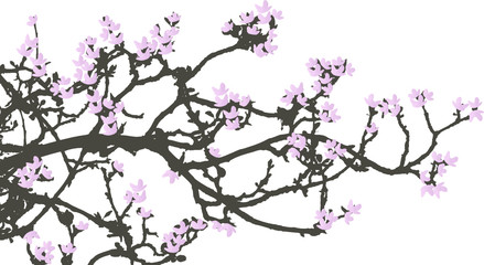 Floral Background, cherry wood