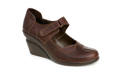 Brown boots isolated on the white background