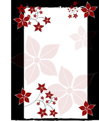 Rahmen rot schwarz Floral