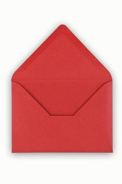 Open Red Envelope On White Background.