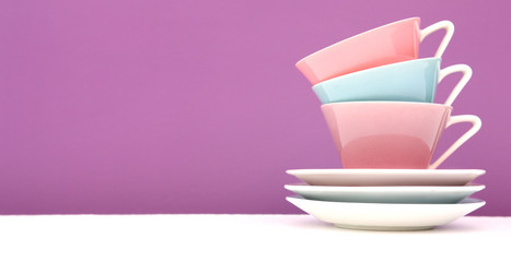 Colorful cups background