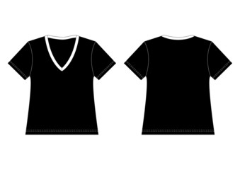 BLACK V-NECK T-SHIRT