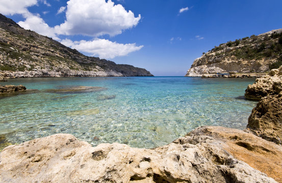 Antoni Queen (or Ladiko) beach at Rodos island, Greece